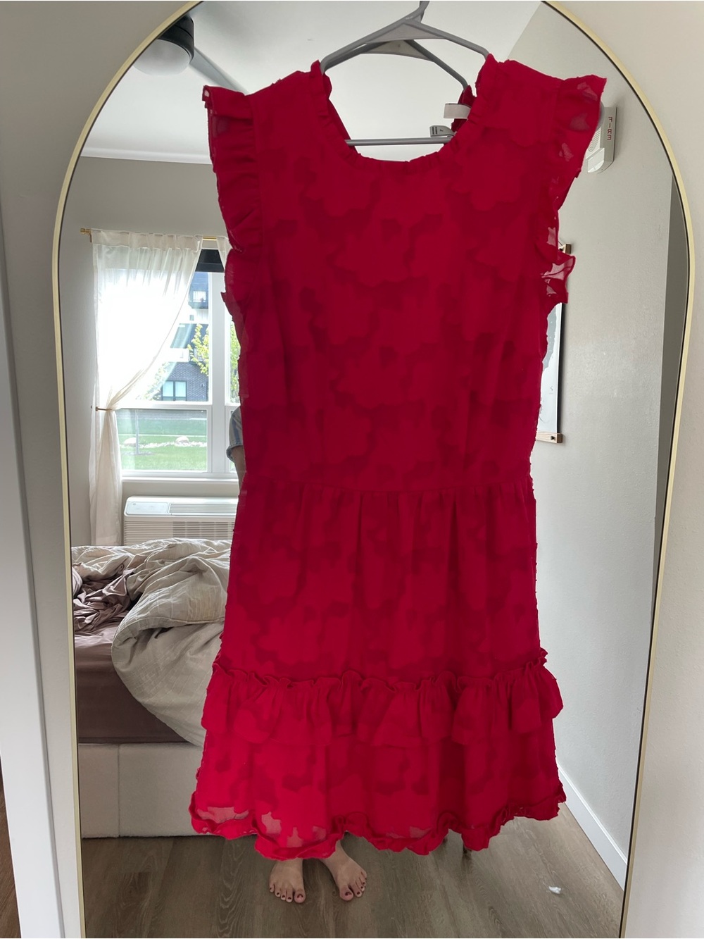 Women’s Bright Red Ruffle Tiered Dress
